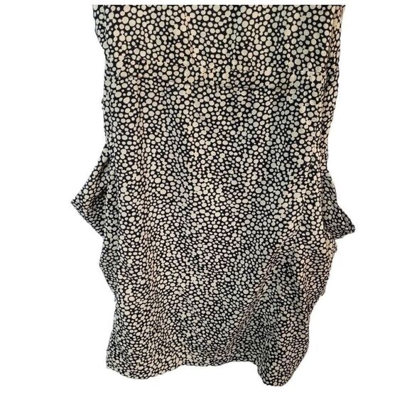 XXI Slouchy spaghetti strap mini dress circle print large black tan party - Picture 2 of 9